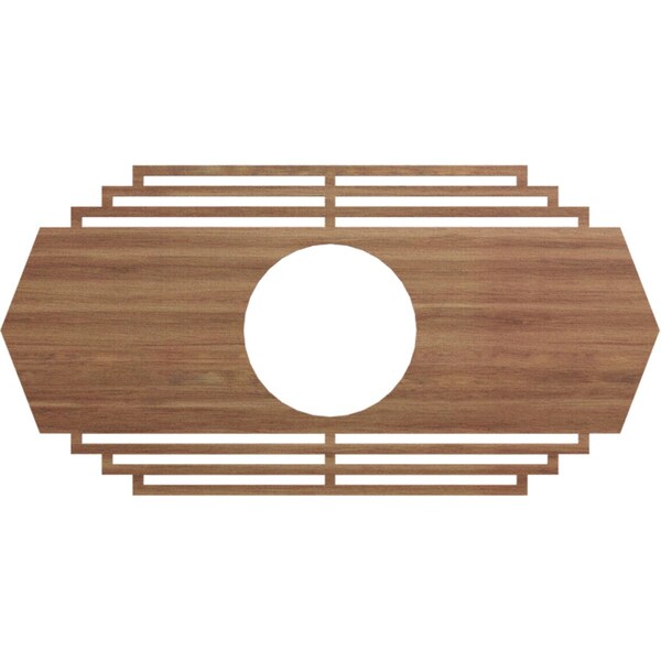 Ekena Millwork Chrysler Wood Fretwork Pierced Ceiling Medallion, Walnut, 34"W x 17"H x 9"ID x 1/4"T CMWP34X17X0250CSWA - main
